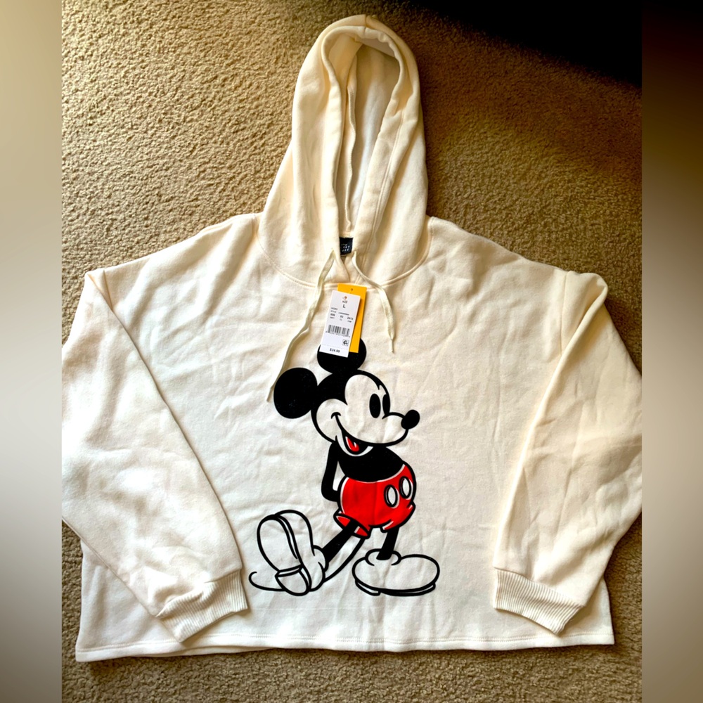 NWT Disney Mickey cropped hoodie